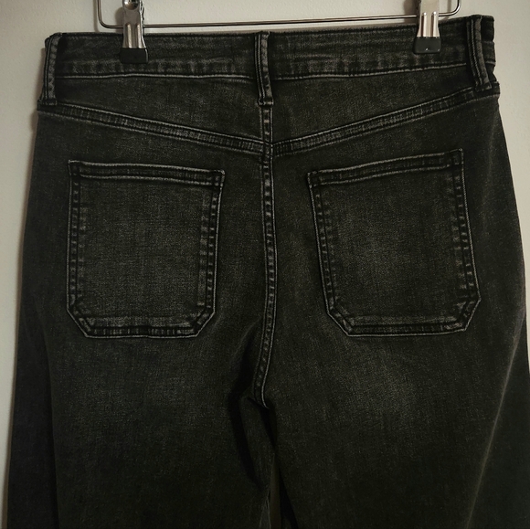 JBD Black Patch Pocket Jeans Wide Leg High Waist Relaxed Fit Stretch Size 29 - Picture 4 of 10